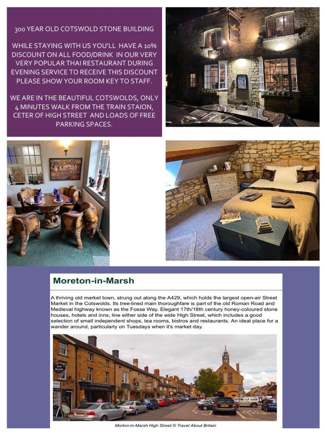Siam Cottage Guesthouse Over 300 Years Old With Thai Restaurant Moreton-in-Marsh Bagian luar foto